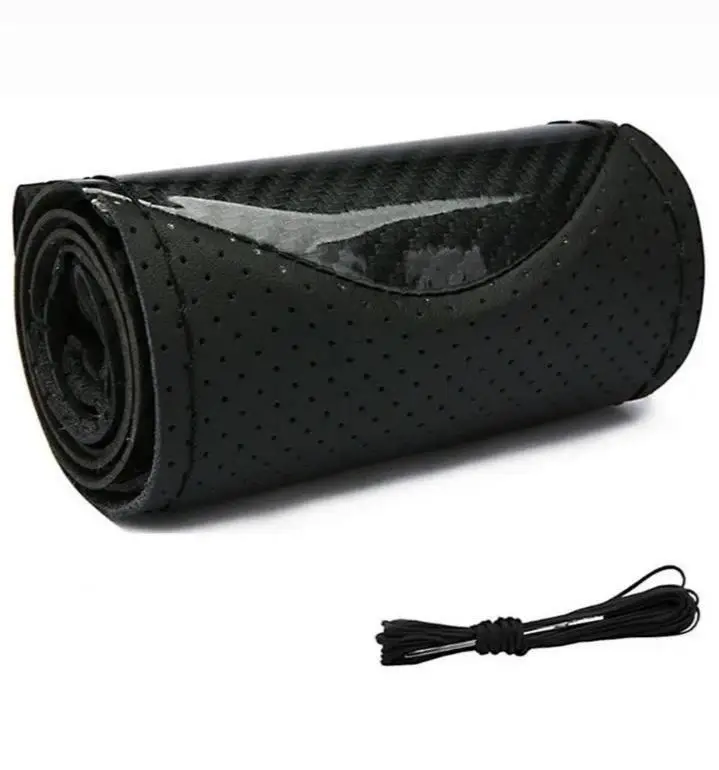 Модный спортивный чехол на руль из углеродного волокна, с ручной строчкой, и триколором