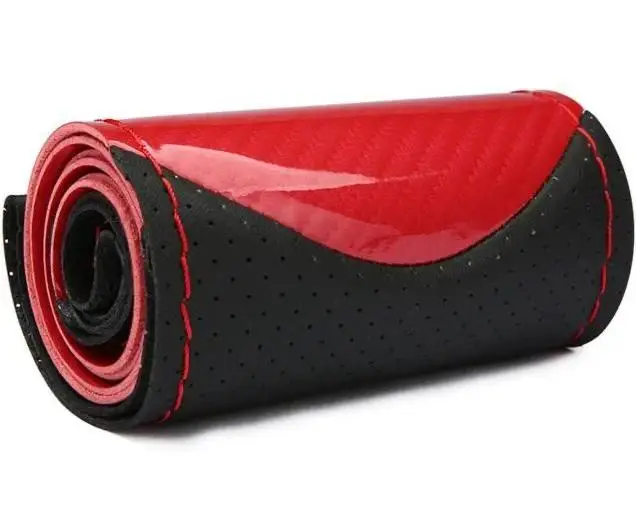 Модный спортивный чехол на руль из хрустально-углеродного волокна, с ручной строчкой, и триколором