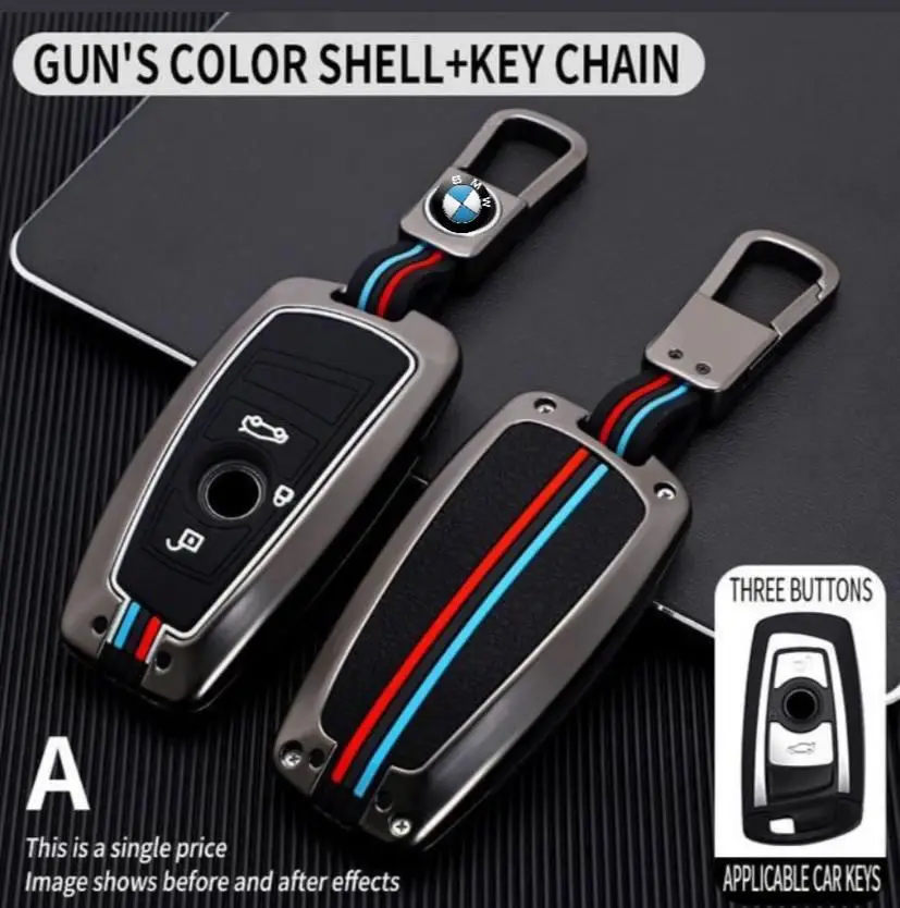 Металлический чехол для автоключа BMW M-стиля, 3 кнопки F-series графит