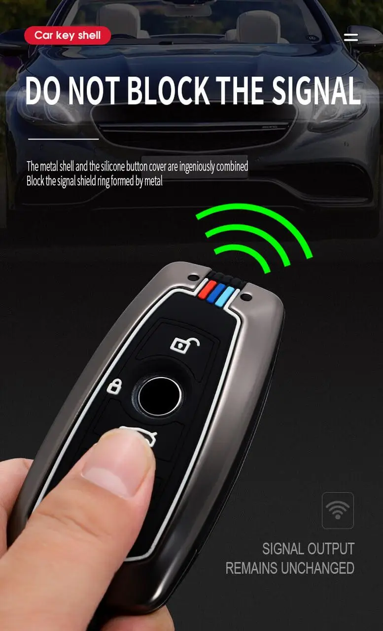 Металлический чехол для автоключа BMW M-стиля, 4 кнопки F-series графит