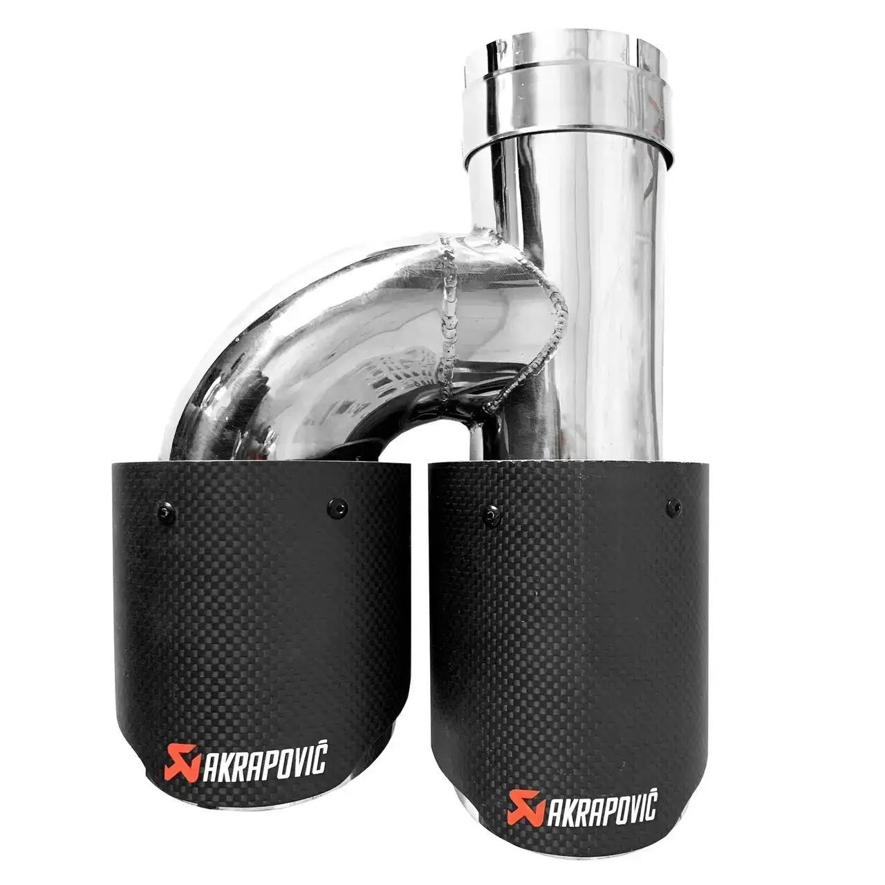 Насадка AKRAPOVIC двойная, карбон, на глушитель, 5 серия 64-67 мм, 89 мм (матовый)