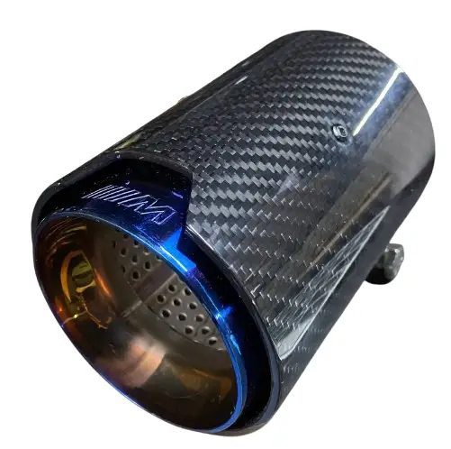 Спортивна одиночна насадка з гравіюванням «M» Performance і перфорацією, Синя, карбонова, 68-73 мм BMW 89 мм