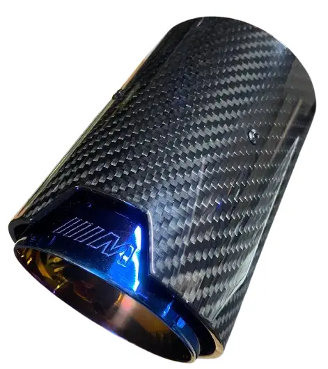 Спортивна одиночна насадка з гравіюванням «M» Performance і перфорацією, Синя, карбонова, 68-73 мм BMW 89 мм