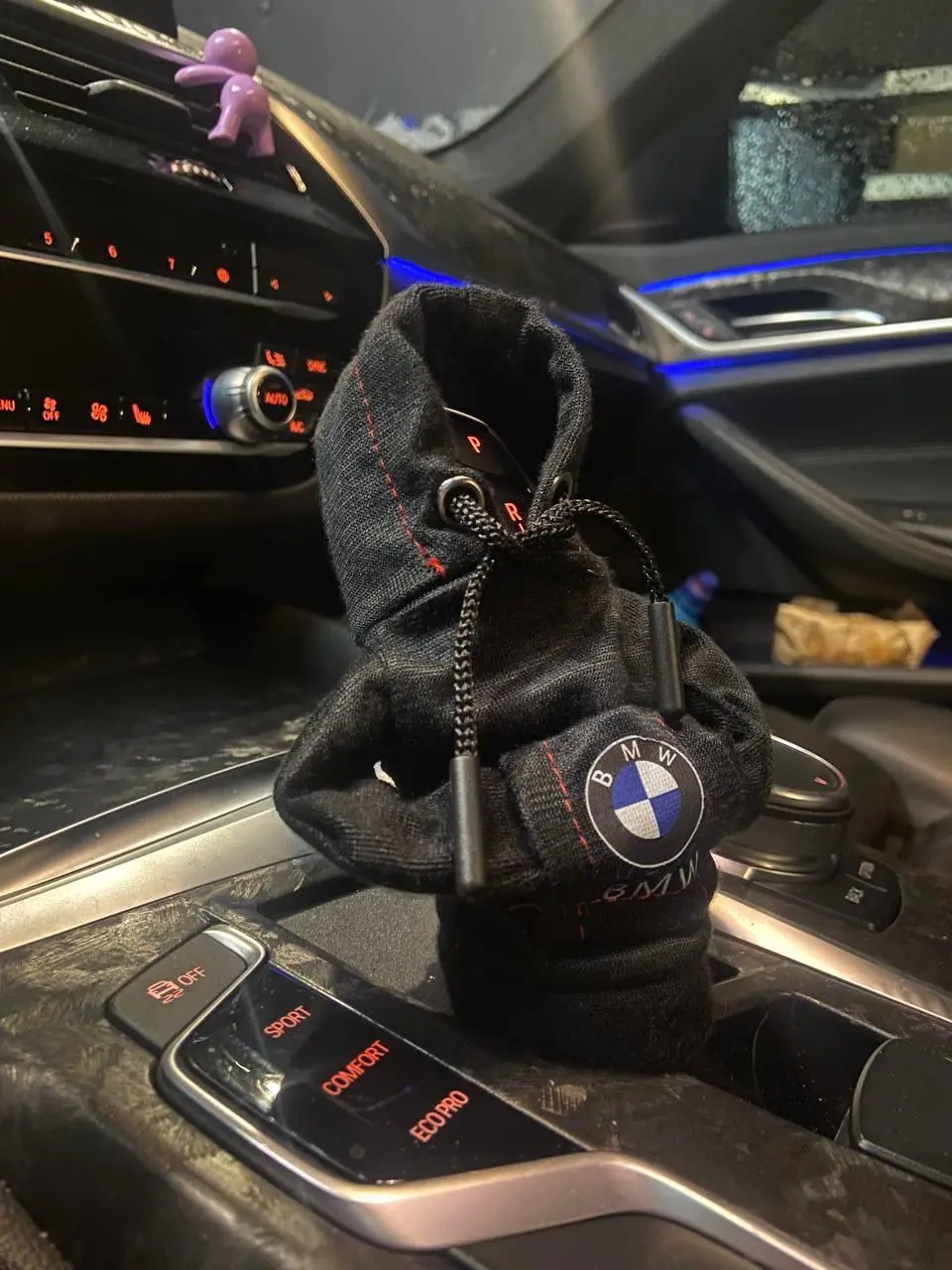 Чехол худи c лого BMW на ручку АКПП, аксесуар для салона, Кофта на рычаг передач, Чёрно-красная