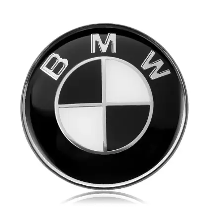 Значок на кермо BMW бмв 45 мм емблема на кермо чорно біла бмв