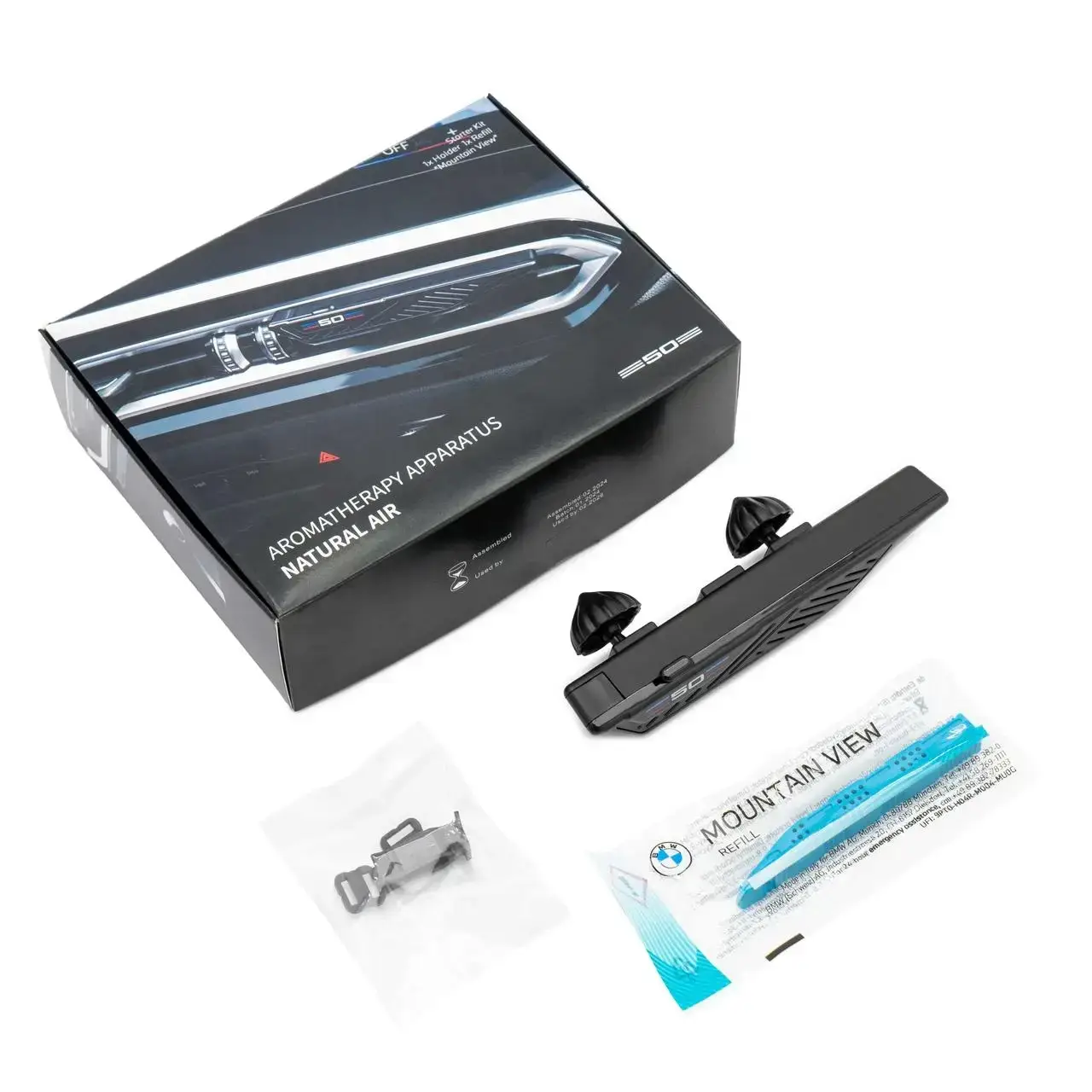 Ароматизатор воздуха BMW M Perfrormance "50 years" Natural Air, комплект с катриджем "Mountain View"