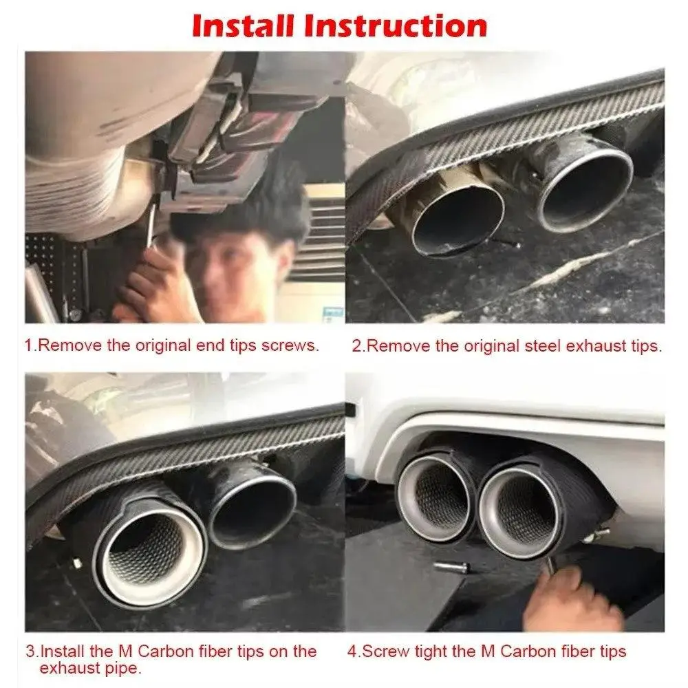 Спортивна одиночна насадка з гравіюванням і перфорацією, карбонова, 68-73 мм BMW M Performance 89 мм