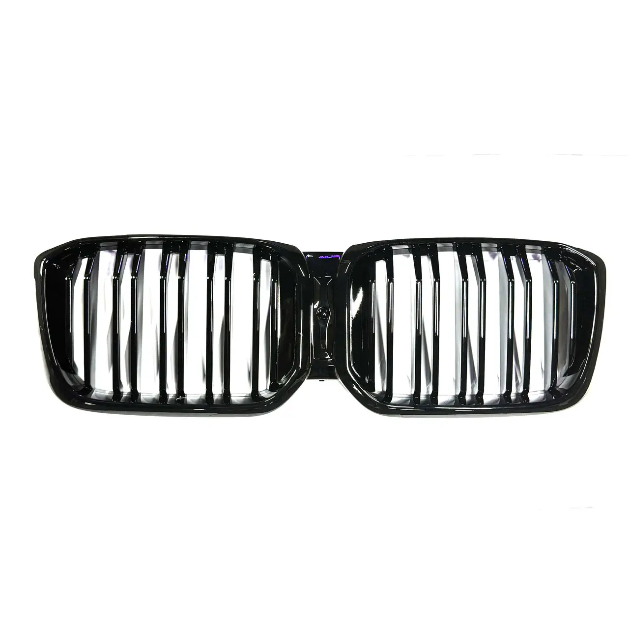 Ноздри решётки радиатора BMW G01 G02 X3 X4 рестайлинг, двухреберные, чёрный глянец 