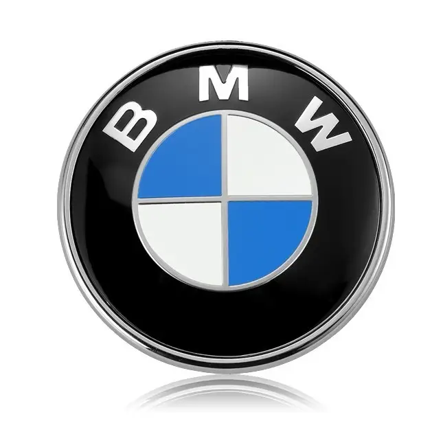 Емблема для багажника BMW E70, E71, (82 мм) оригінальний стиль лого, сіро-блакитна