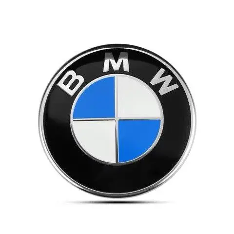 Эмблема для багажника BMW E70, E71, (82 мм) оригинальный стиль лого, чёрно-голубая