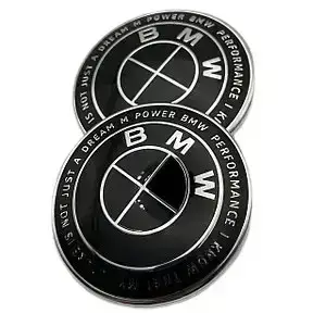 Емблема на багажник для автомобіля BMW M Performance. 74 мм, E46 E90 E82 E85 «50th Anniversary» Motorsport, Black