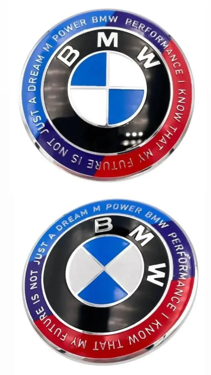 Комплект значків  на капот і багажник BMW M Performance, E-series, 82 мм / 74 мм, «50th Anniversary»